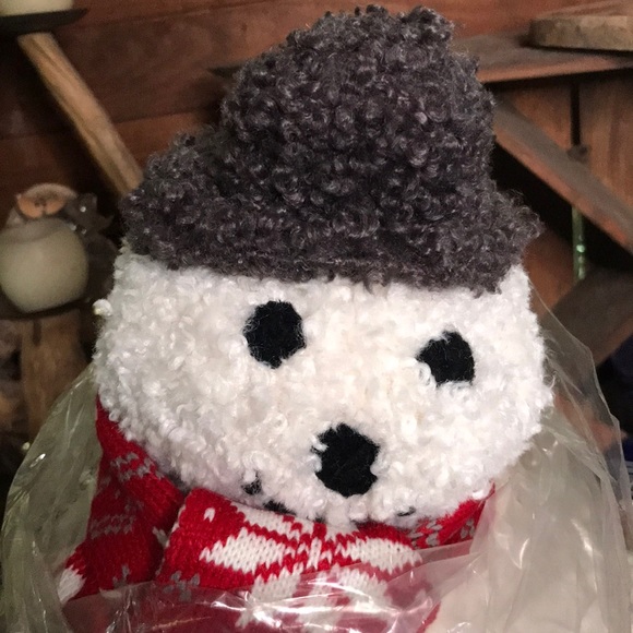 Pottery Barn Whimsical and Cute Archie The Snowman Shaped Fuzzy Cozy Pillow ☃️❄️ - Picture 14 of 16